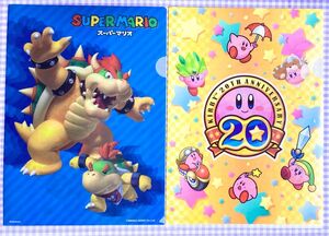 任天堂　ニンテンドー　Nintendo スーパーマリオ　SUPER MARIO 星のカービィ　KIRBY Ａ４クリアファイル　２枚