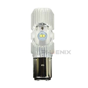 ヘッドライト LED 1個 BA20d 高光度 バルブ ホワイト 6500k 10W＋10W 1400lm バイク 三輪 四輪　