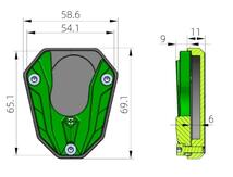 サイドスタンド エクステンション ニンジャ ninja 250/300 Z250/Z300 緑 グリーン サイドスタンド プレート_画像3