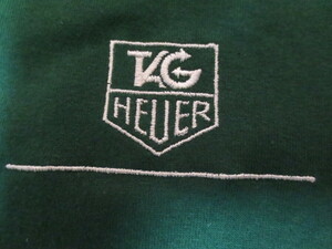 90's ONEITA FABRIC MADE IN USA TAG HEUER　９０年代オニータ銀タグ　タグホイヤー胸ししゅうロゴ入り半袖ティーシャツ　XL　濃緑系