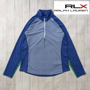 RLX/RALPH LAUREN/POLO GOLF/アールエルエックス/ラルフローレン/ゴルフウェア/ハーフジップトップ/ギンガムチェック/伸縮/強ストレッチ