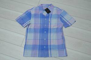 新品リーバイス21976-0041 Mサイズ クラシックキャンパーシャツ 半袖 シャツ パープル/ライトブルーチェック