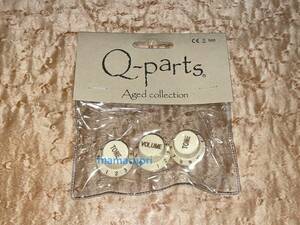 新品 Q-parts純正 AGED COLLECTION Stratocaster Control Knobs PSV100 Aged White ストラトキャスター TONE x2 VOLUME x1 ノブ エイジド