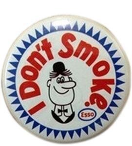 ビック缶バッジ　ESSO I Don't Smoke