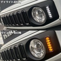 SALE 新型ジムニー JB64 シエラ JB74 カスタム パーツ W-TYPE マットブラックカーボンダクト グリル （LED デイライト＆ウインカー）_画像3