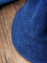 手作り 刺し子 藍染め 帽子 Bucket hat バケットハット 大きい シンプル 濃紺 コットン100% 58~60cm_画像7