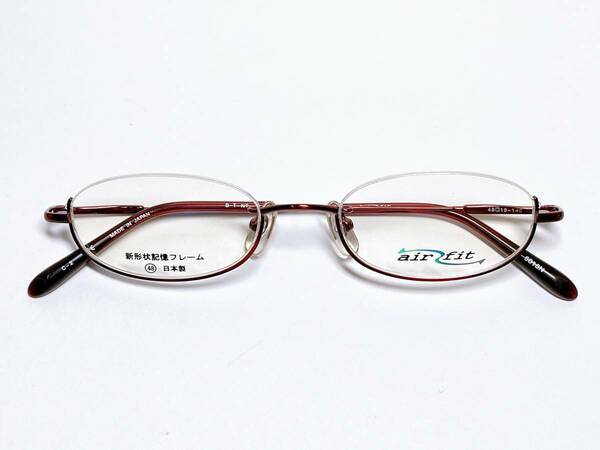 逆ナイロール　日本製　メガネ　★　形状記憶　スリム　赤　コンパクト　★　弾性　メガネフレーム
