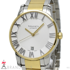  Tiffany wristwatch men's Atlas dome self-winding watch SS YG white face Z1800.68.15A21A00A Tiffany&Co unused goods 