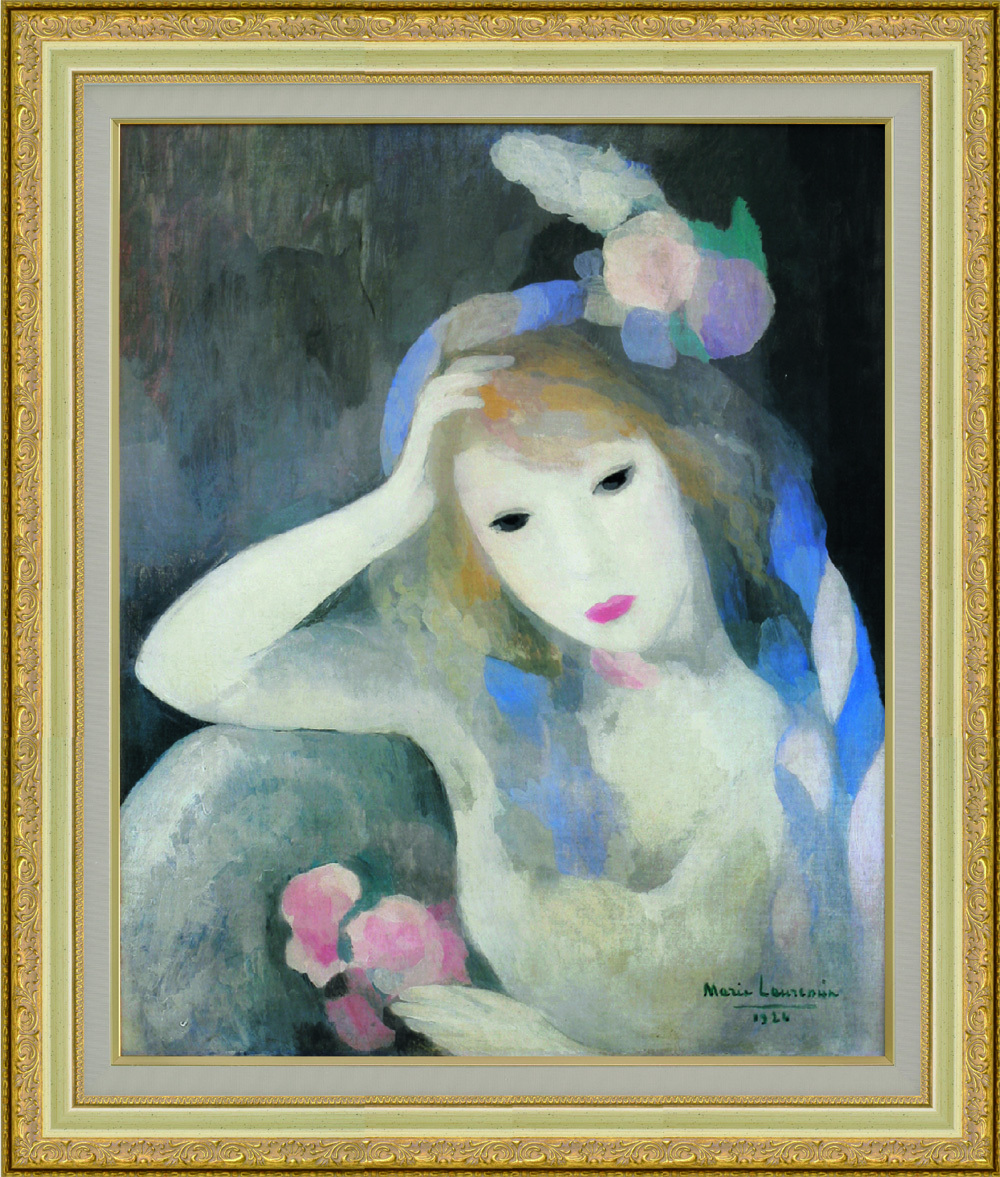 絵画 額装絵画 マリー・ローランサン 「母と子」 世界の名画