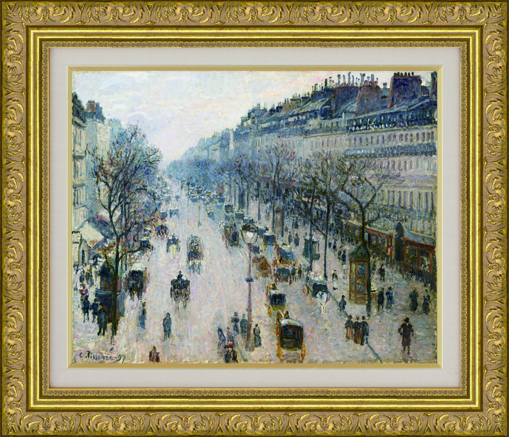 Gemälde gerahmt Gemälde Camille Pissarro Boulevard Montmartre an einem Wintermorgen Weltberühmte Gemälde Serie Größe F6, Kunstwerk, Malerei, Andere