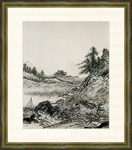 Art hand Auction 高精細デジタル版画 額装絵画 雪舟作 ｢秋冬山水図(秋)｣ F8, 美術品, 版画, その他