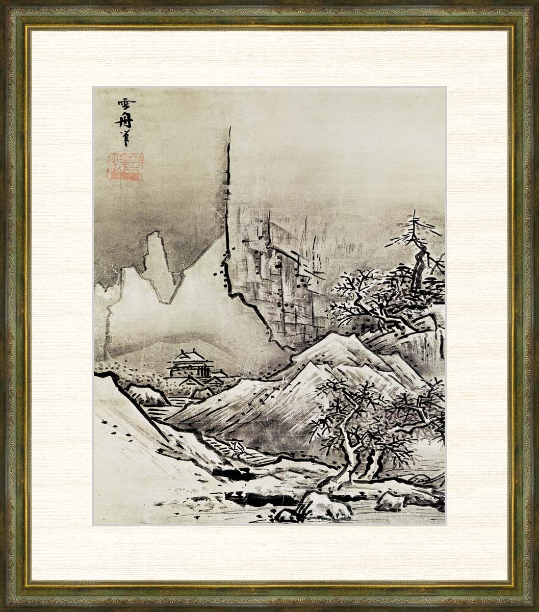 Sesshu F8 高清数码印刷装裱画秋冬风景(冬季), 艺术品, 打印, 其他的