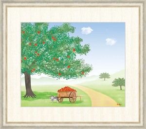 高精細デジタル版画 額装絵画 鈴木 みこと（すずき みこと）作 「りんごの木」 F8