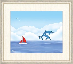 Art hand Auction High-definition digital print framed painting Dolphin by Hajime Kita F8, artwork, print, others