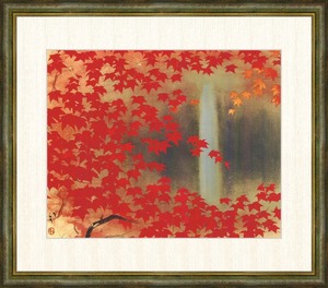 Art hand Auction High-definition digital print framed painting Autumn leaves on a waterfall by Ryuko Kawabata F8, artwork, print, others