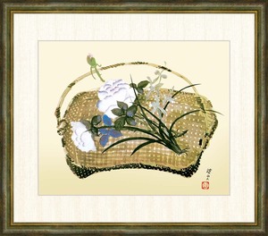 Art hand Auction Hochauflösender Digitaldruck. Gerahmtes Gemälde „Frühlingsblumenkorb von Keisen Tomita F8, Kunstwerk, drucken, Andere