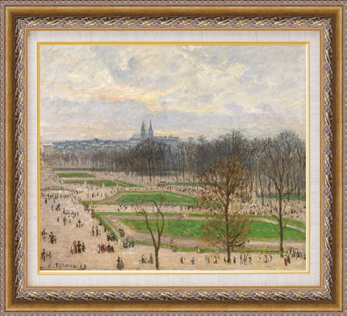 Painting Framed painting Camille Pissarro Tuileries Gardens on a Winter Afternoon World Famous Paintings Series Size 430X330mm, artwork, painting, others