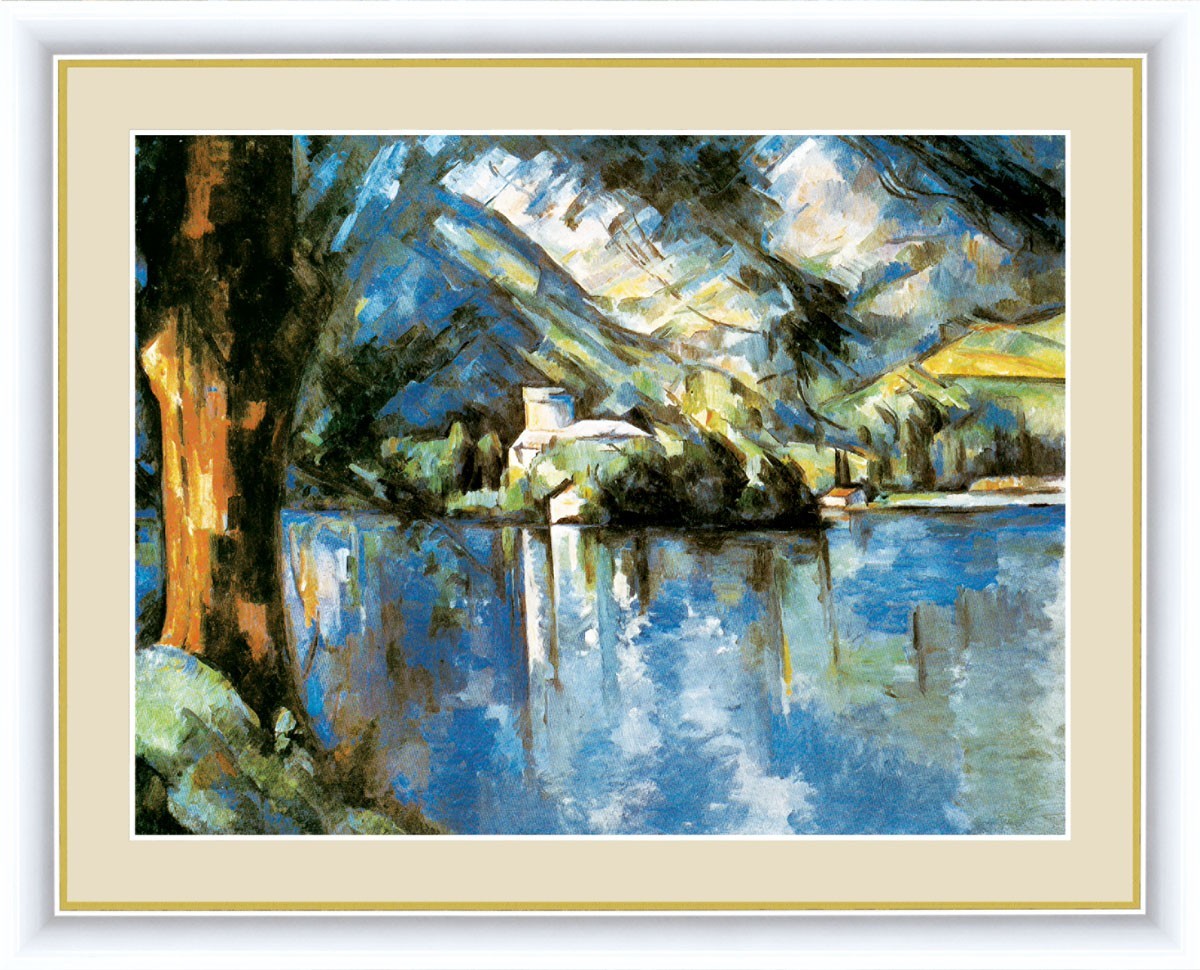 High-definition digital prints Framed paintings World masterpieces Paul Cezanne Lake Annecy F4, Artwork, Painting, others