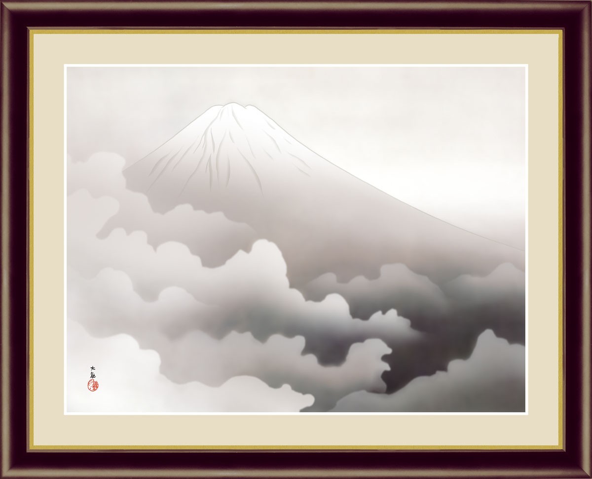 Impresión digital de alta definición, pintura enmarcada, obra maestra japonesa, Yokoyama Taikan, Cuatro vistas de las Montañas Sagradas, Invierno F4, Obra de arte, Huellas dactilares, otros