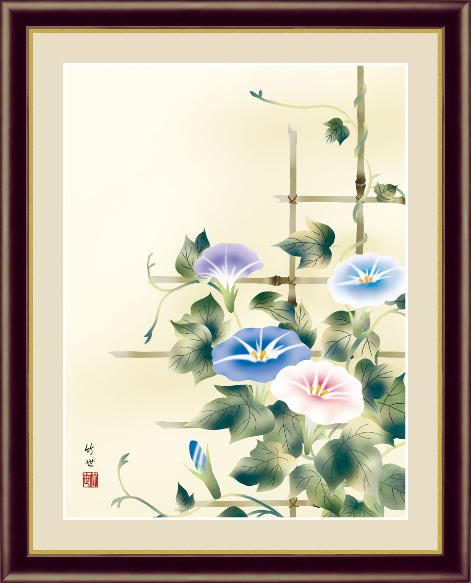 Hochauflösender Digitaldruck, gerahmtes Gemälde, Japanische Malerei, Vogel- und Blumenmalerei, Sommerdeko, Morning Glory von Takeyo Tamura, F4, Kunstwerk, Drucke, Andere