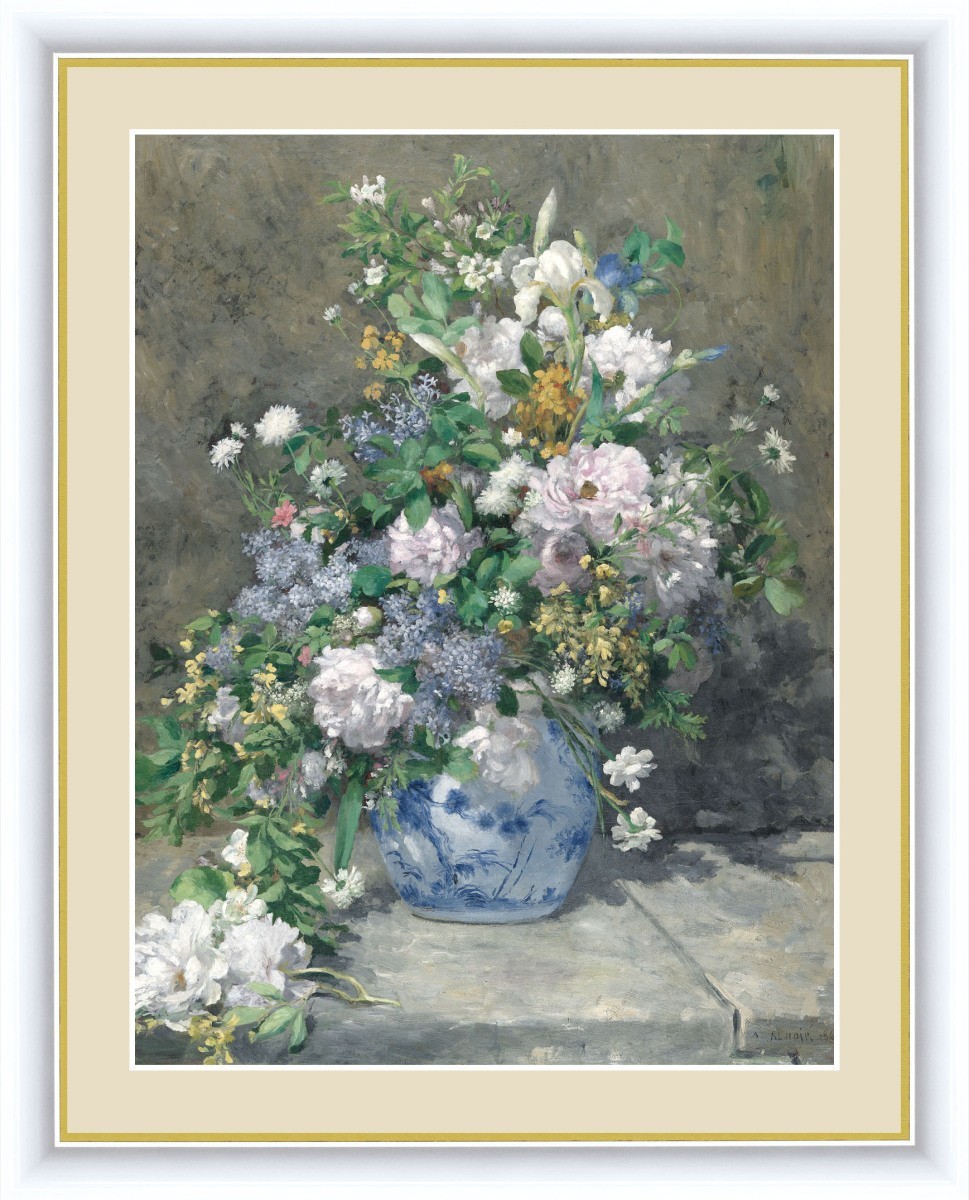 Hochauflösende Digitaldrucke Gerahmte Gemälde Meisterwerke aus aller Welt Pierre-Auguste Renoir Frühlingsstrauß F4, Kunstwerk, Malerei, Andere