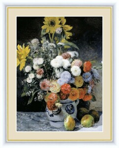 Art hand Auction High-definition digital print Framed painting World masterpiece Pierre Auguste Renoir Flowers in a Vase F4, artwork, painting, others