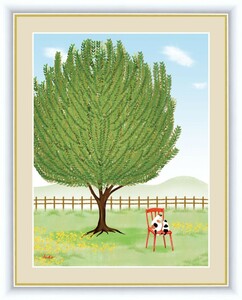 高精細デジタル版画 額装絵画 大きな木の風景 鈴木 みこと作 「月桂樹」 F6