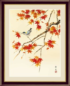 Art hand Auction طباعة رقمية عالية الوضوح, مؤطر اللوحة, اللوحة اليابانية, رسم الطيور والزهور, زخرفة على مدار السنة, أوراق الخريف لكيشو ناجاي, F6, عمل فني, مطبوعات, آحرون