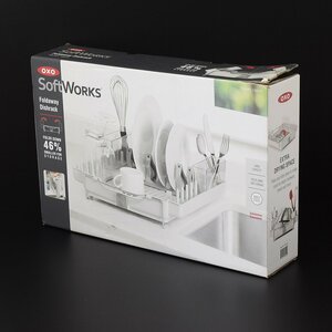 ●485284 未使用品 OXO オクソー 折りたたみディッシュラック 皿立て 水切り 食器 かご