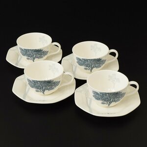 ◎487642 美品 Noritake ノリタケ クラフトーン ウッドフィールド カップ&ソーサー 4客