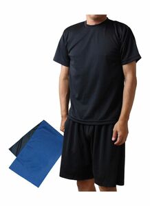 上下セット T-SHIRT ナイトウエア　スポーツ服　トレーニング服　XL 通気性　ジャージ上下セット　メッシュ黒