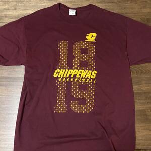 ◎NCAA セントラル・ミシガン大学 チペワズ Tシャツ Central Michigan Chippewas men's basketball shirt L