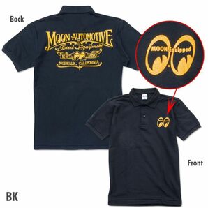 送料200円 MOON Automotive ポロシャツ [MQF087] MOONEYES BK Mサイズの画像1