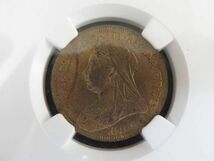 1895年 イギリス 英国 1/2ペニー ハーフペニー 銅貨 NGC MS63RB アンティーク コイン_画像3