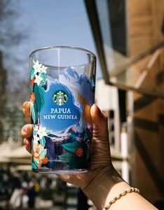 スターバックス　スタバ　海外中国　コーヒー発祥の地シリーズ　PAPUA ダブルウォールグラス　350ml