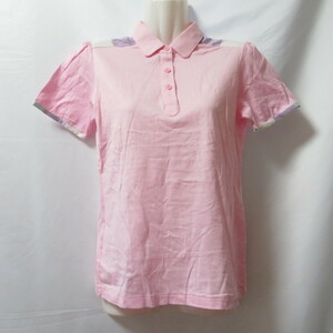 古着 レディースS相当 Munsingwear/マンシングウェア ゴルフウェア グランドスラム ポロシャツ 半袖 ボタン ピンク