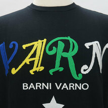 バーニヴァーノ ロゴ刺繍入り 長袖Tシャツ 春夏 M サイズ 黒 09 BARNI VARNO BSS-MTN4720 ブラック ホワイト 天竺_画像5