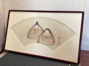 Art hand Auction ◆لوحة دمية هينا الأصلية لوحة يابانية ناوشي مؤطرة◆B-39, تلوين, اللوحة اليابانية, آحرون