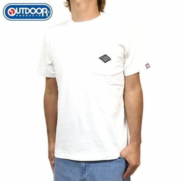 新品 正規 Ｌ アウトドアプロダクツ OUTDOOR PRODUCTS パッチ刺繍 ポケット Tシャツ 綿100％ ユニセックス