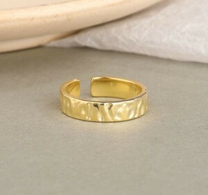  dent convex Gold ring 10 number ~14 number silver 925te The Yinling g ring 