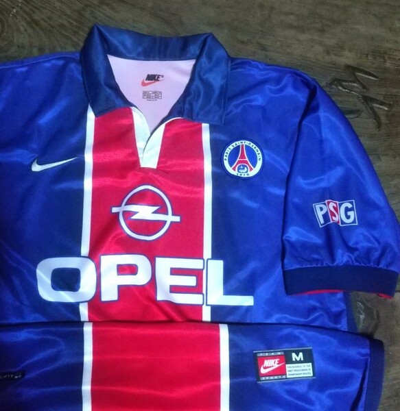 値下げ交渉 98-99 オコチャ加入 PSG/パリ・サンジェルマン NIKE MADE IN UK 検) 1998 1999 PARIS SAINT GERMAIN FC OPEL OKOCHA オペル Y2K