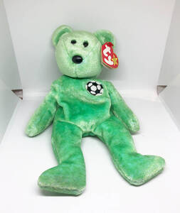 TY ビニーーベイビーズ　サッカー 熊！BEANIE BABIES Kicks君 タグケース無！