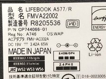 FUJITSU FMVA22002 LIFEBOOK A577/R　Core i5 7300U 2.60GHz 4GB 256GB(SSD)■現状品_画像4