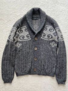 ROBERTO COLLINA per SHIP size46 Italy made mo hair wool cardigan men's gray Ships special order ro belt collie na autumn winter 