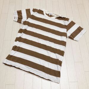 和30★① BEAUTY&YOUTH UNITED ARROWS ビューティ&ユース 半袖 ボーダー Tシャツ S メンズ ホワイト ベージュ ユナイテッドアローズ