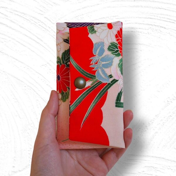 数珠入れ 数珠ケース 和装小物 着物 振袖 小物入れ レトロな美し数珠袋(新春)【成人式・卒業式の小物入れにも】 ハンドメイド