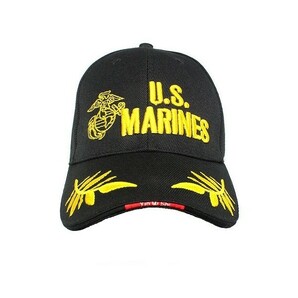 【新品】ベースボールキャップ US MARINE 米国 ミリタリーキャップ 黒色 ブラックの画像2