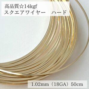 新入荷　14kgf スクエアワイヤー　ハード 1.02mm 50cm