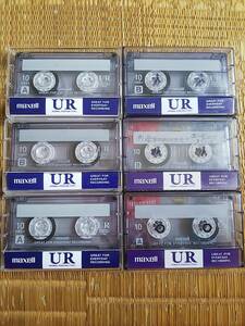 【送料安】カセットテープ　ミュージックテープ　6本 まとめて　maxell マクセル UR 10分　カラオケ　練習　中古　使用済み ④