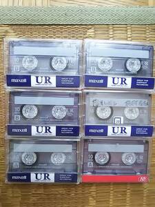 【送料安】カセットテープ　ミュージックテープ　6本 まとめて　maxell UR 10分　カラオケ　練習　中古　使用済み ⑥